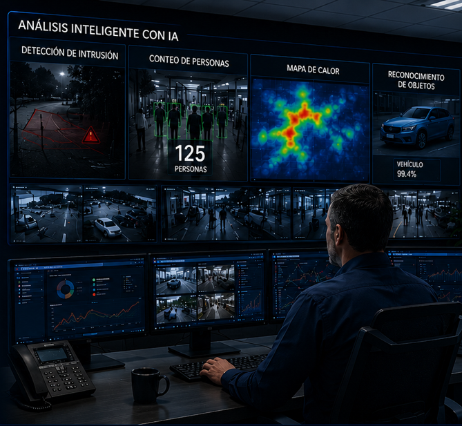 Sistema CCTV para videovigilancia y analítica operacional