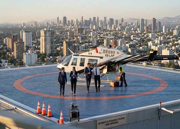 Aeronave en experiencia de movilidad aérea institucional